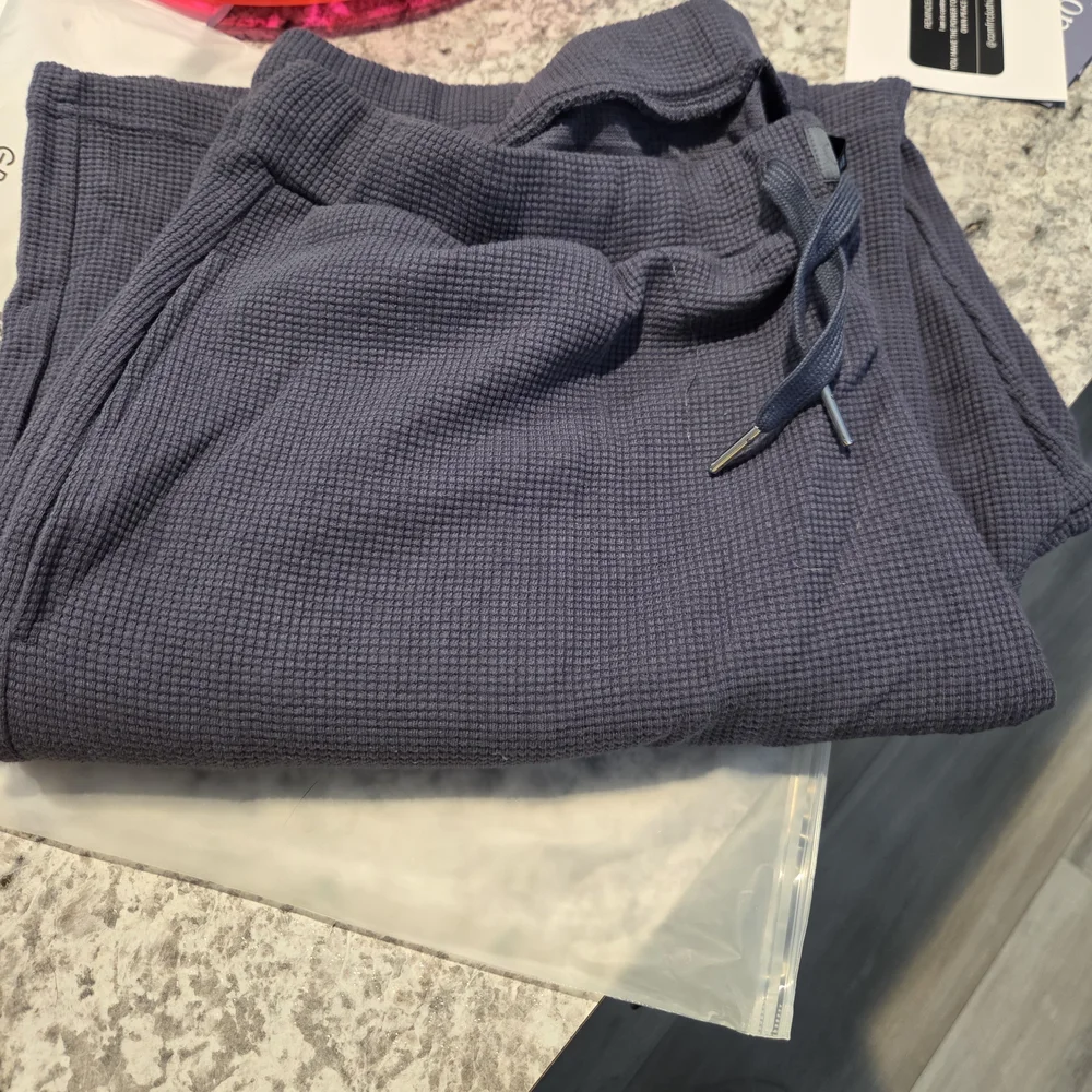 New Women's Stone Blue Waffle Comfrt Sweatshirt and Pants Set 2x - Picture 7 of 7